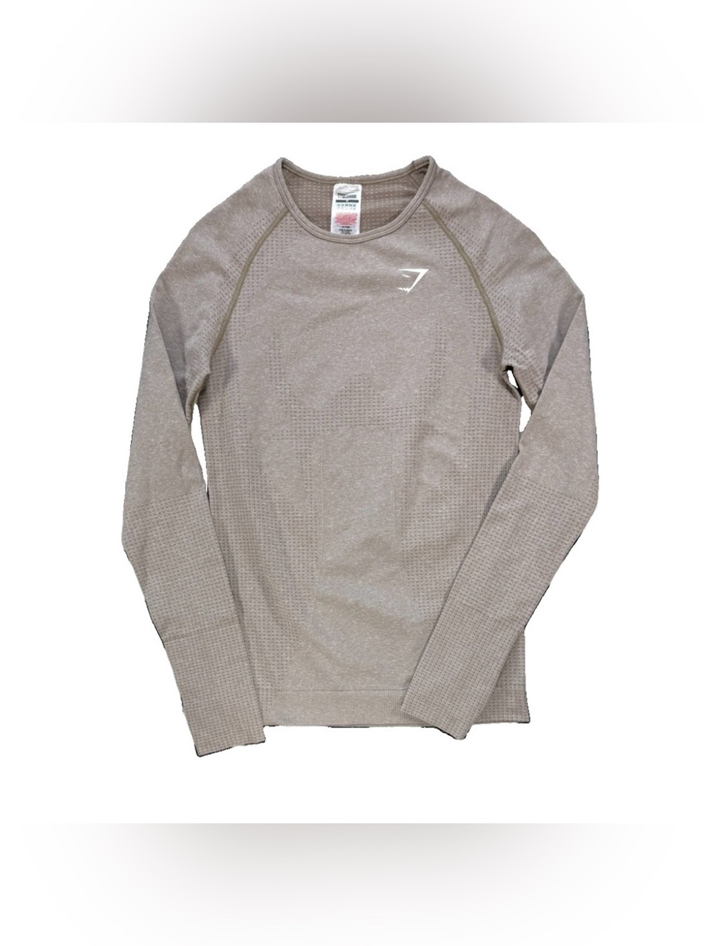 Gymshark Athletic Long Sleeve Seamless Shirt Women's Medium Brown Thumbholes